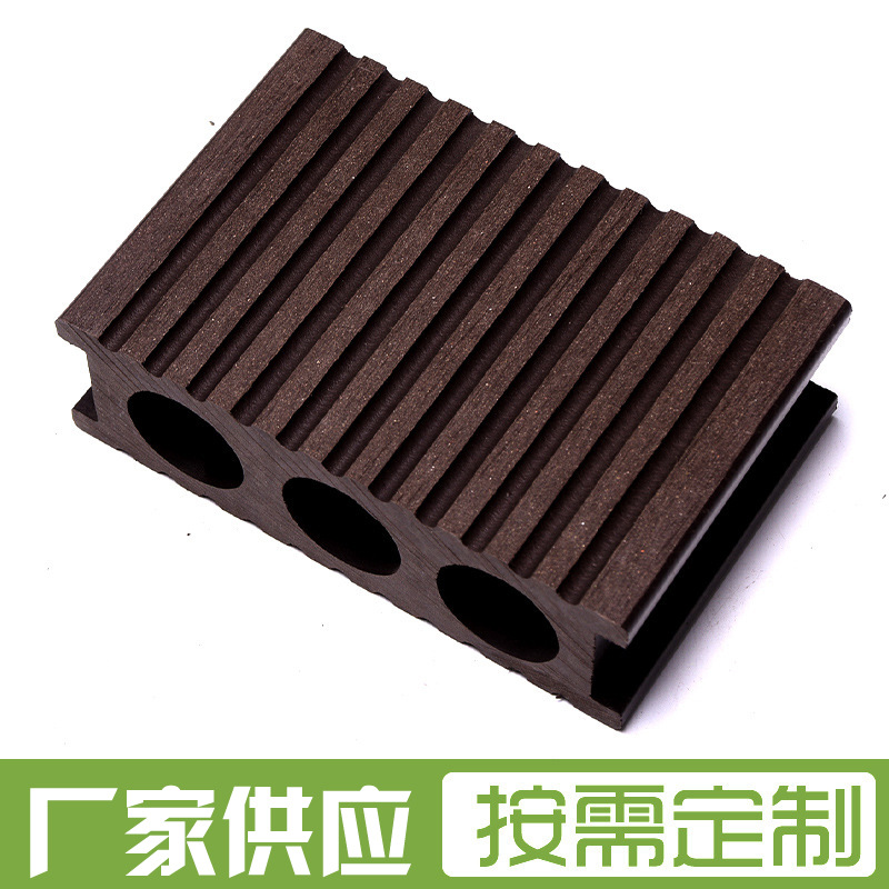 厂家供应空心塑木地板户外防滑木塑地板园林工程圆孔木塑复合地板每平方米约192.00元每平米(4)