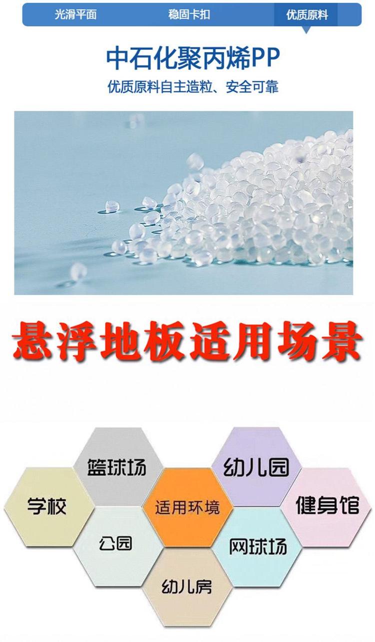 悬浮拼装式地板 路驰体育 幼儿园塑料悬浮地板厂家每平方米约35.00元,每平方米约33.00元,每平方米约32.00元每平米(15)